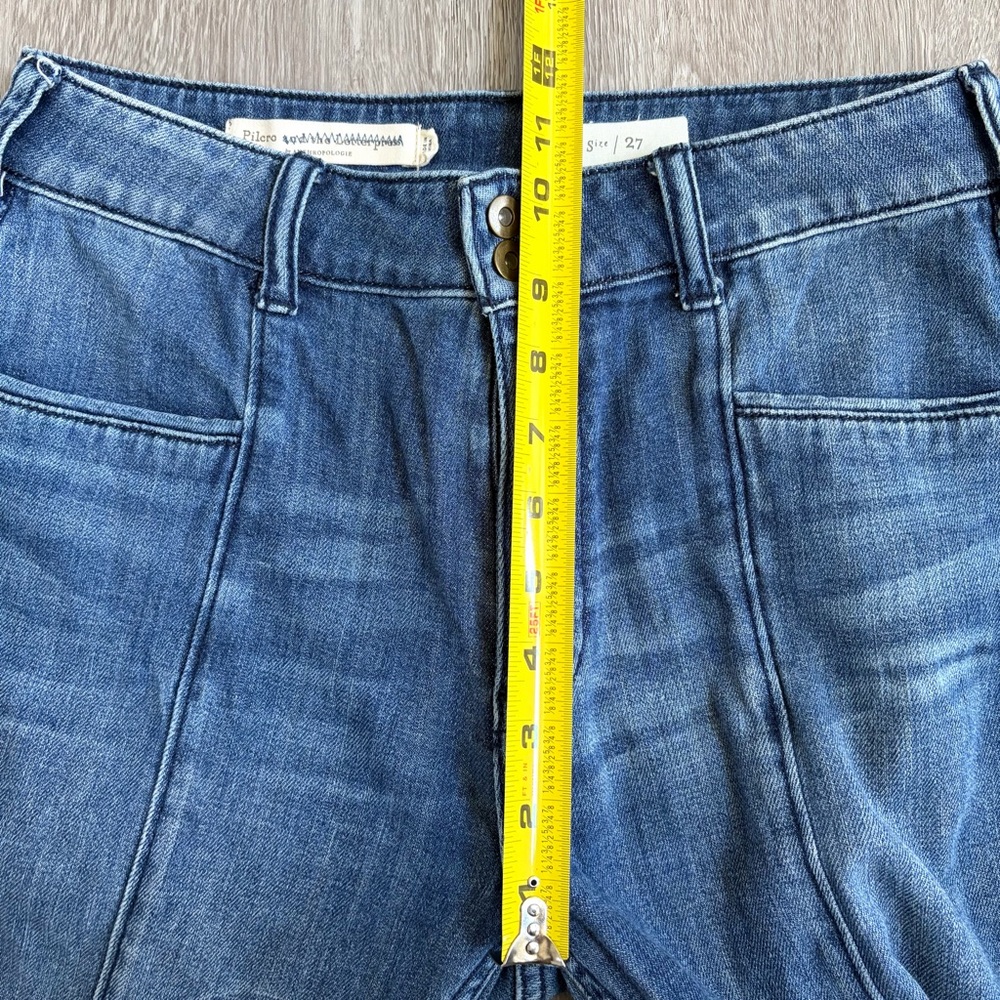 Anthropologie Pilcro Mid-Blue Flared Wide-Leg Jeans - Picture 16 of 16